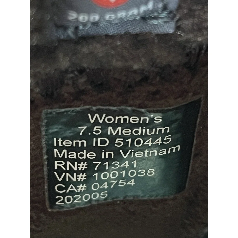 LL Bean 7.5 M Women's Mountainside Boots Mid‎ Fleece-Lined Brown Side Zip